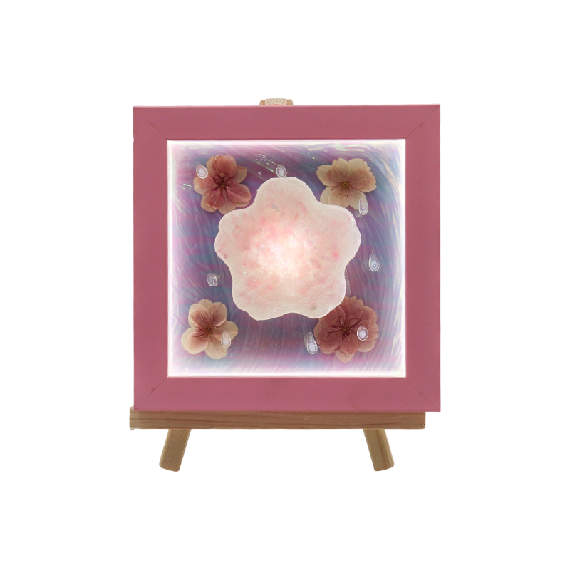 Lampa artystyczna Pink Cherry Blossom - Żel z kwiatem wiśni