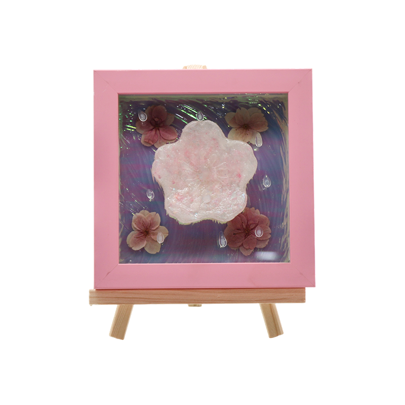 Lampa artystyczna Pink Cherry Blossom - Żel z kwiatem wiśni