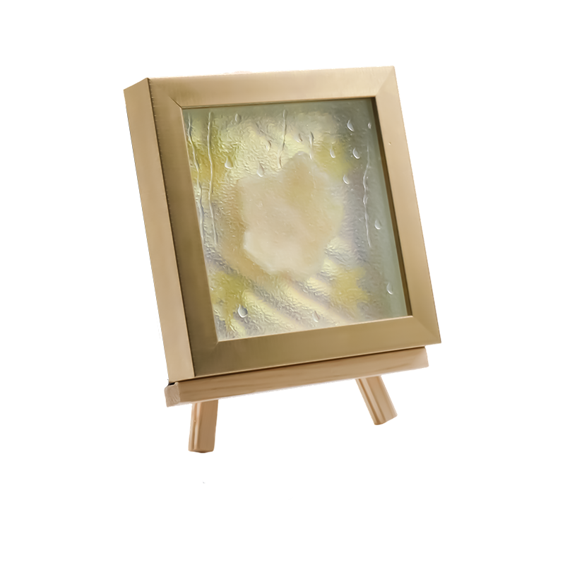 Kwadratowa jasnożółta lampa artystyczna w kształcie liścia klonu - Maple Frost