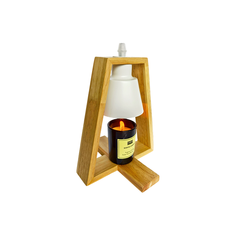 Minimalistyczna drewniana lampa podgrzewana na świece - Warm Isle