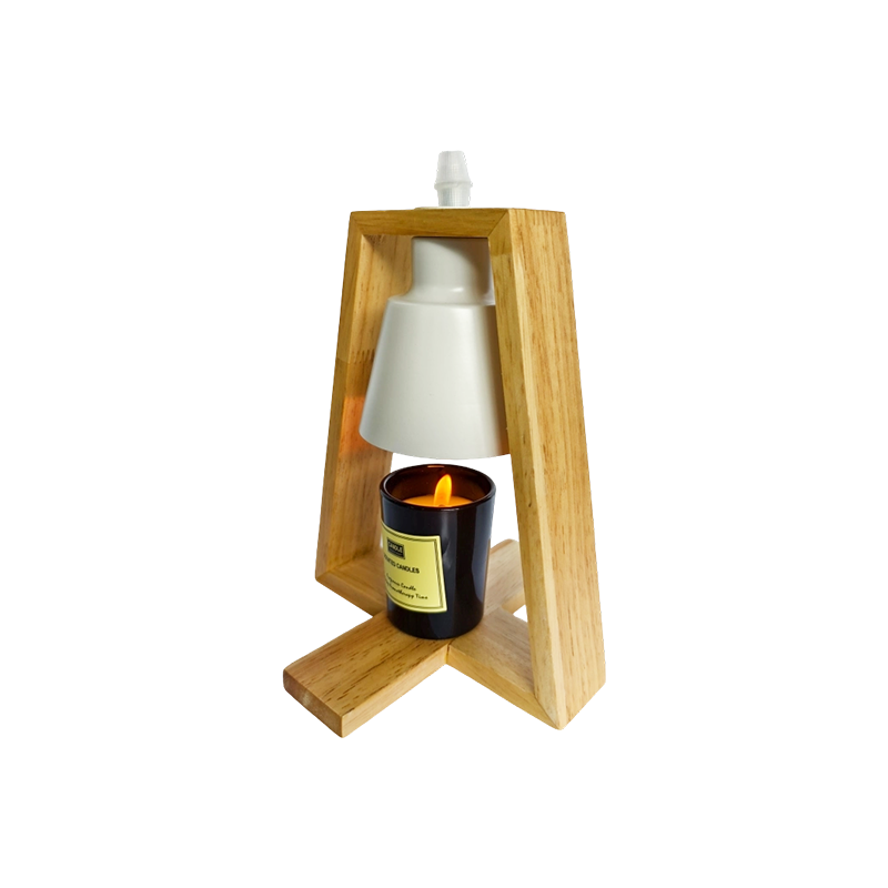 Minimalistyczna drewniana lampa podgrzewana na świece - Warm Isle